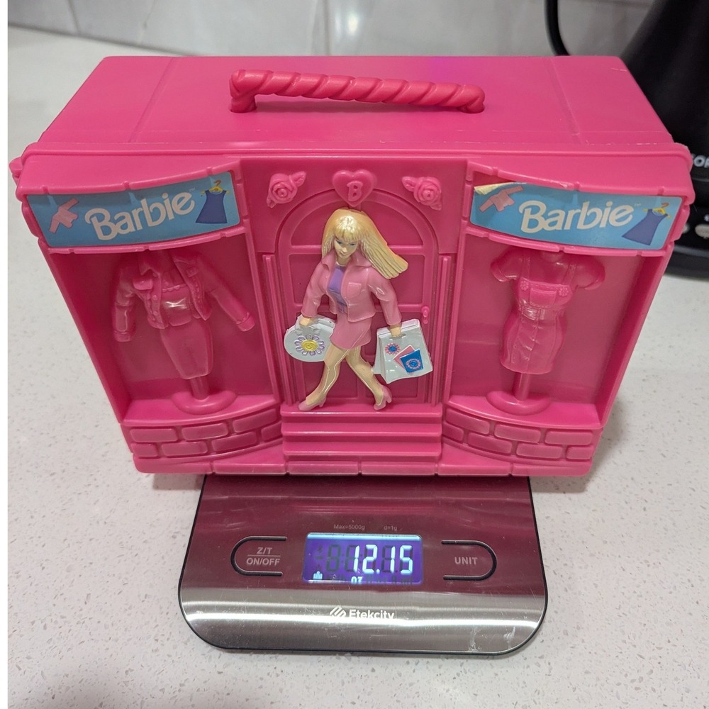 Mattel Barbie Doll Case Pink Plastic Boutique Shopping Trunk 2000 Style 12100